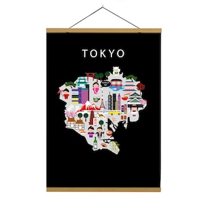 Poster di Tokyo / Carta / Educativo / 50 x 70 cm / Bambini / Mappa del mondo / Stanza dell'asilo nido / Viaggi / Decorazione della parete della sala giochi / Giappone