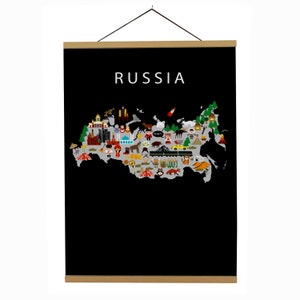Affiche de la Russie | | papier | éducatifs 50 x 70 cm | | pour enfants Carte du monde | Chambre de bébé | | de voyage Décoration murale de la salle de jeux | Moscou