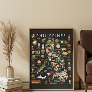 Philippinen Kinderposter | Food & Kultur Karte für´s Kinderzimmer | Farbenfrohe Wandkunst von Maison Maps
