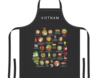 Vietnamese Food Apron Pho Cooking Apron Vietnam Kitchen Gift Bánh Mì Chef Apron Street Food BBQ Apron Vietnamese Cuisine Decor Expat Present