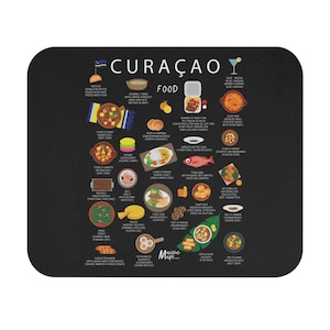 Curaçao Food Mouse Pad | Caribbean Cuisine | Pastechi Kabritu BBQ | Gift for Expats