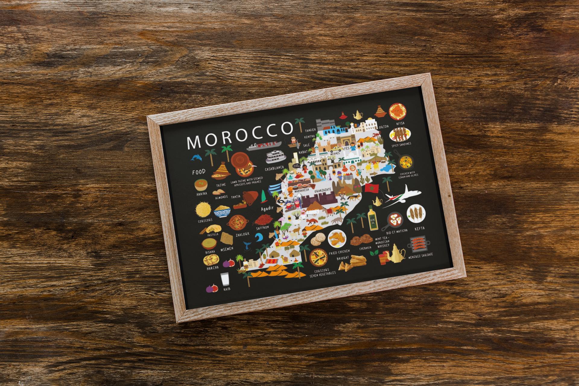 Kids Poster Morocco | Paper | Educational | World Map | Travel