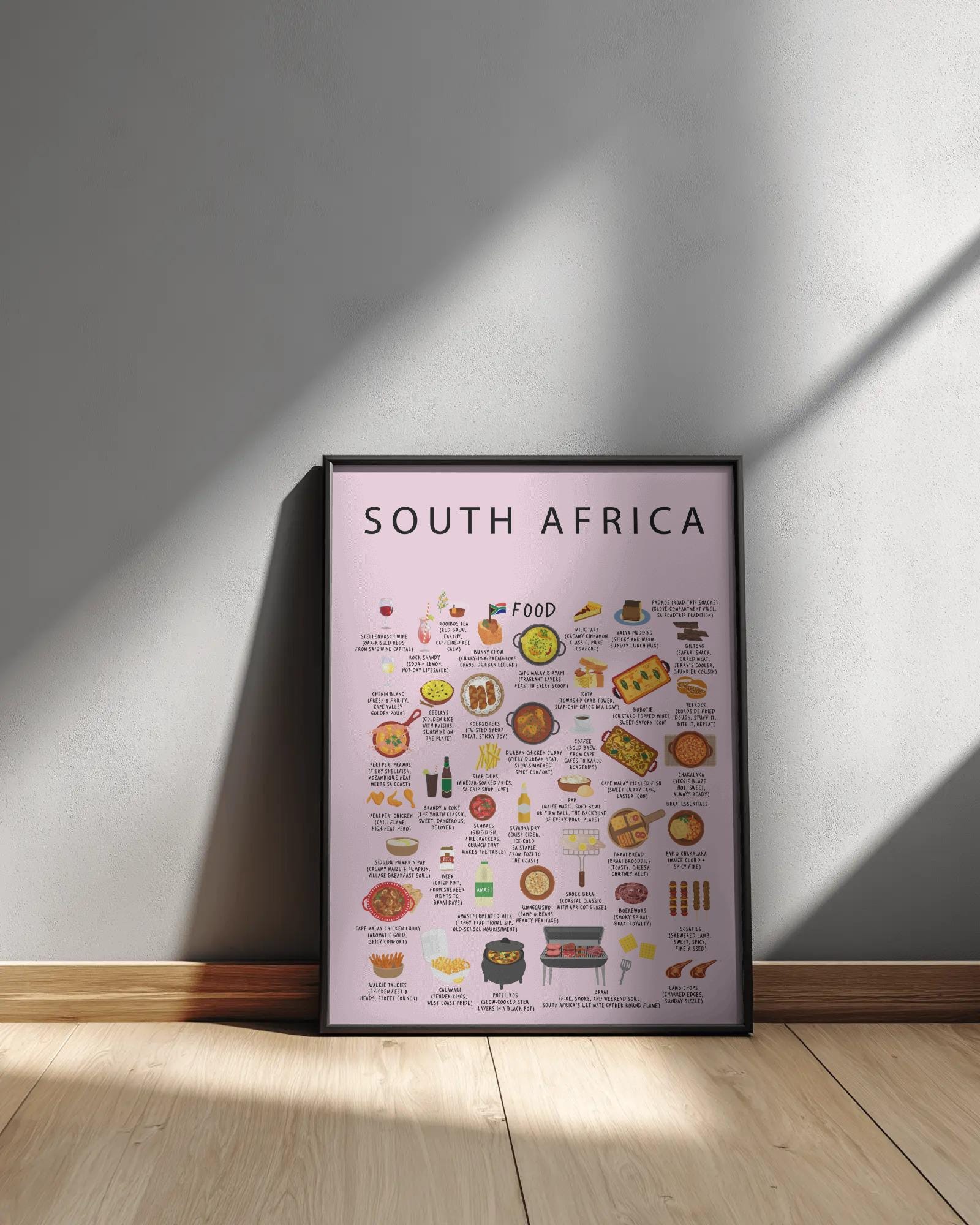 South Africa Food Poster – Traditional Street Food Wall Art, Kitchen Decor  Print - Etsy Ireland