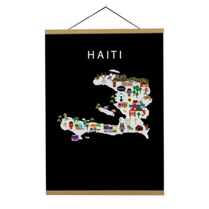 Affiche d’Haïti | | papier | éducatifs 50 x 70 cm | | pour enfants Carte du monde | Chambre de bébé | | de voyage Décoration murale de la salle de jeux | Ayiti