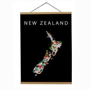Affiche de la | néo-zélandaise | papier | éducatifs 50 x 70 cm | | pour enfants Carte du monde | Chambre de bébé | | de voyage Décoration murale de la salle de jeux | Océanie