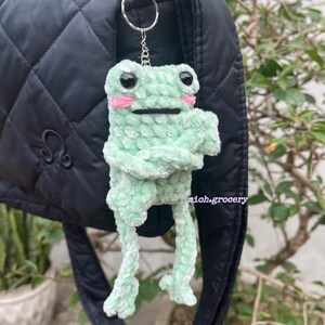 Crochet Funny Frog Keychain