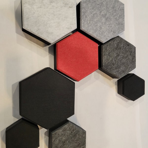 Acoustic Sound Diffuser Hexagon Wall Tile 7"