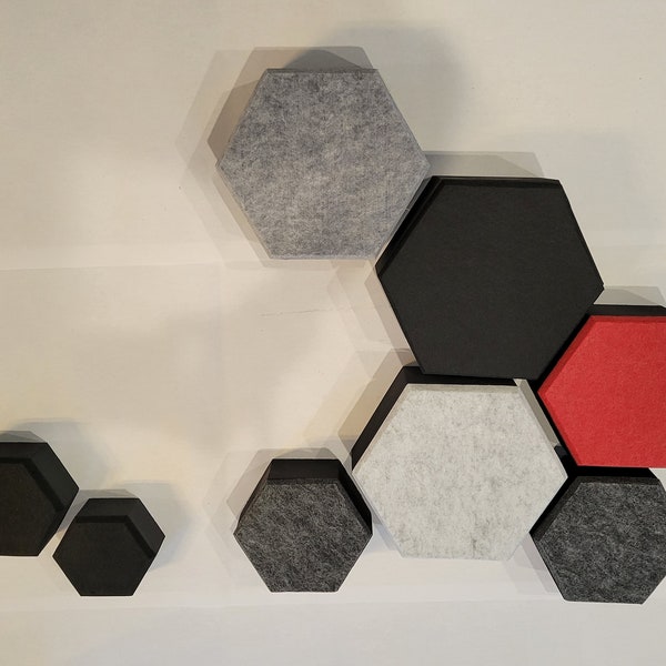 Acoustic Sound Diffuser Hexagon Wall Tile 9.5"