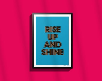 Limited Edition Screenprint Poster A4 - Rebel, Rise Up – Typographic Print
