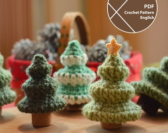 Mini julgransvirkmönster, julgransprydnad, PDF för omedelbar nedladdning