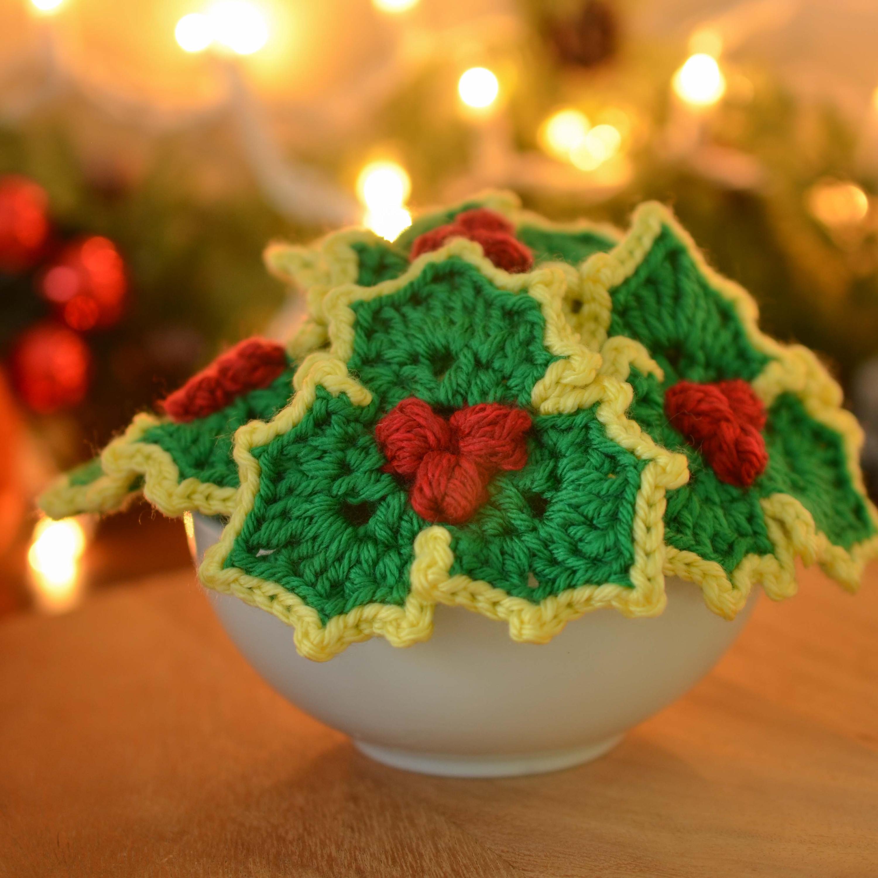 Holly Leaf With Berries Crochet Pattern, Holiday Ornament, PDF for ...