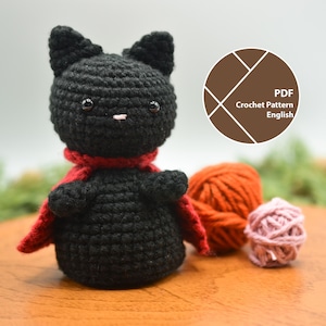 Halloween Black Cat Crochet Pattern, Brio the Cat Amigurumi, PDF for instant download