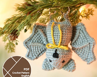 Haakpatroon Halloween-vleermuis, schattige amigurumi-vleermuis, pdf voor directe download