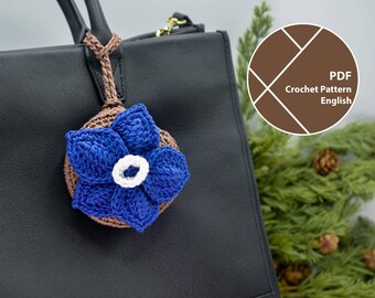 Mönster för virkad påse med Larkspur-berlock, blomma från juli (PDF)