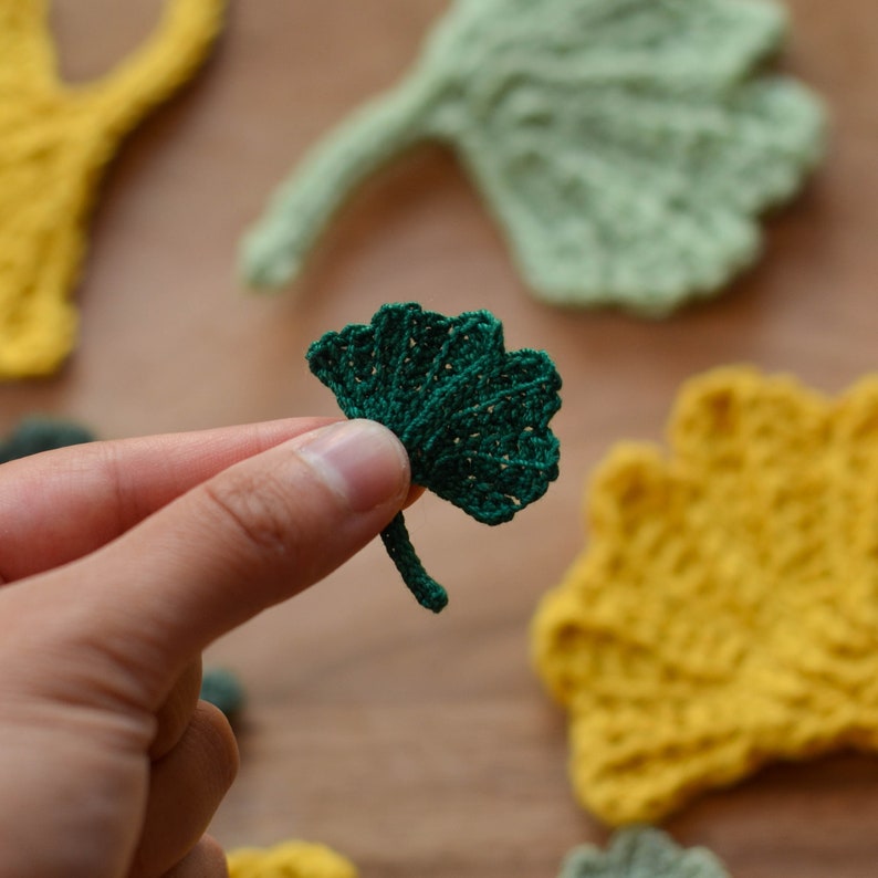Ginkgo Leaf Crochet Pattern, Autumn Leaf, Fall Applique, PDF for ...