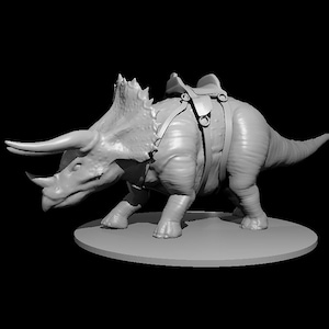 Triceratops Mount Dinosaur 3D Printed Tough Flexible Resin, Primed to Order