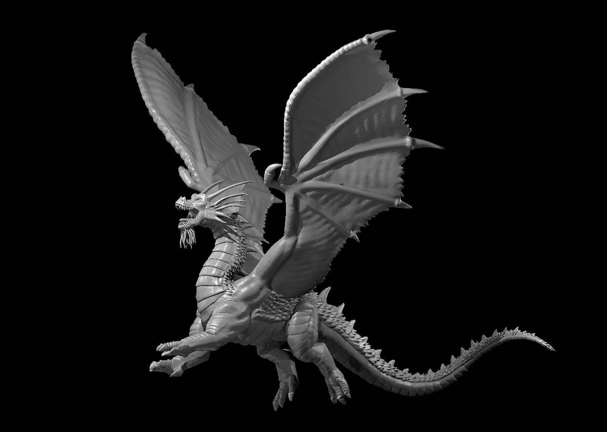 ドラゴン神バハムート 6 インチ ベース - プリント ミニチュアの