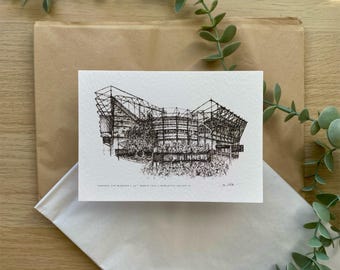 Newcastle United Stadion Poster | Carabao Cup Winners Ink Kunst | St James Park Print