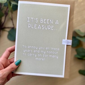 Grappige wenskaart | Het was me een genoegen | Milieuvriendelijke kaarten | Gerecycled | Kraft-envelop