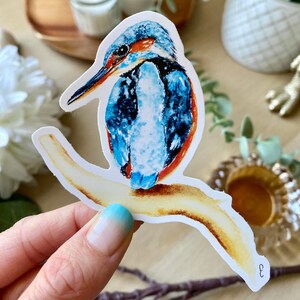 Kingfisher Vinyl Sticker | Bird Design, Abstract Watercolour Art, Nature Decor, Perfect Gift for Bird Lovers & Art Enthusiasts