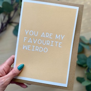 Grappige wenskaart | Jij bent mijn favoriete gek | Milieuvriendelijke kaarten | Gerecycled | Kraft-envelop