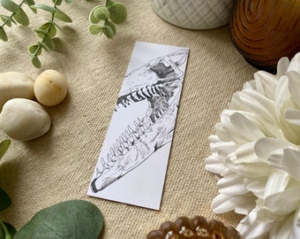 Tylosaurus Skull Bookmark - Handmade Dinosaur Fossil Art, Ideal for Readers, Unique Jurassic Gift for Book Lovers, Paleontology Enthusiasts