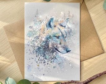 Carte de voeux animale | Illustrations de la faune | Art naturel | Cartes écologiques | Recyclé | Enveloppe kraft