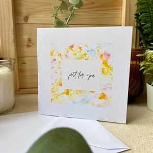 Alleen voor jou Wenskaart, aquarel en zout, elegante wenskaart, leuke kleurrijke bedankkaart, jubileum-valentijnskaart