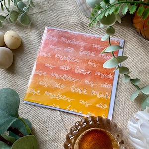 Carte de voeux aquarelle citation d'amour, carte d'art peint pour les anniversaires, carte manuscrite, amour nous fait faire