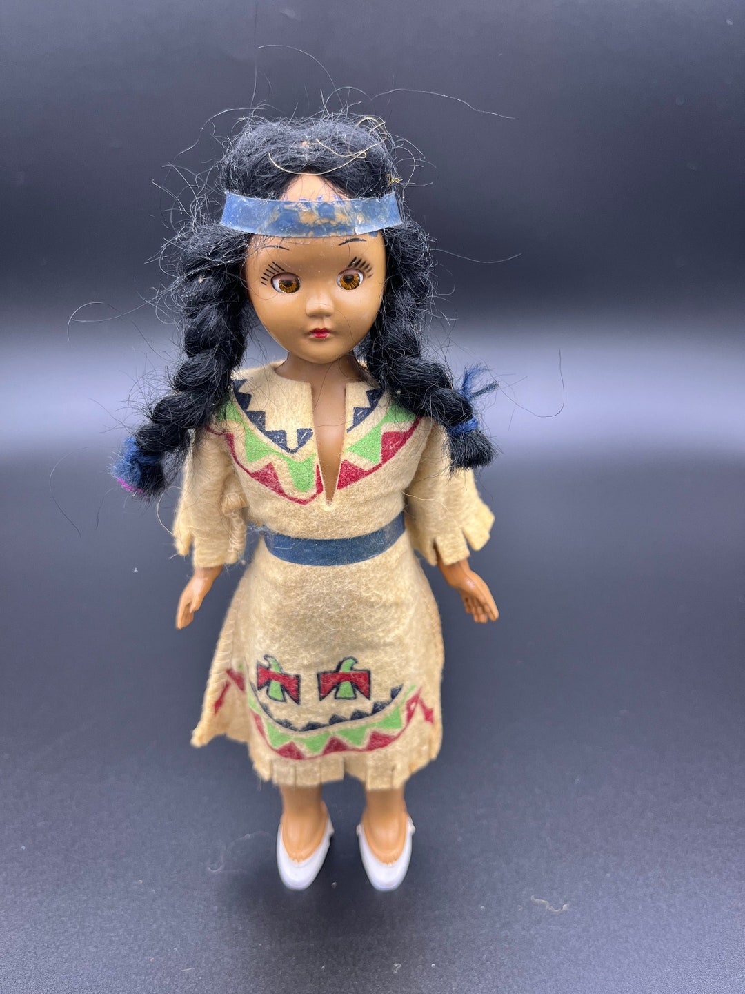 Vintage Native American Indian Girl Doll Etsy