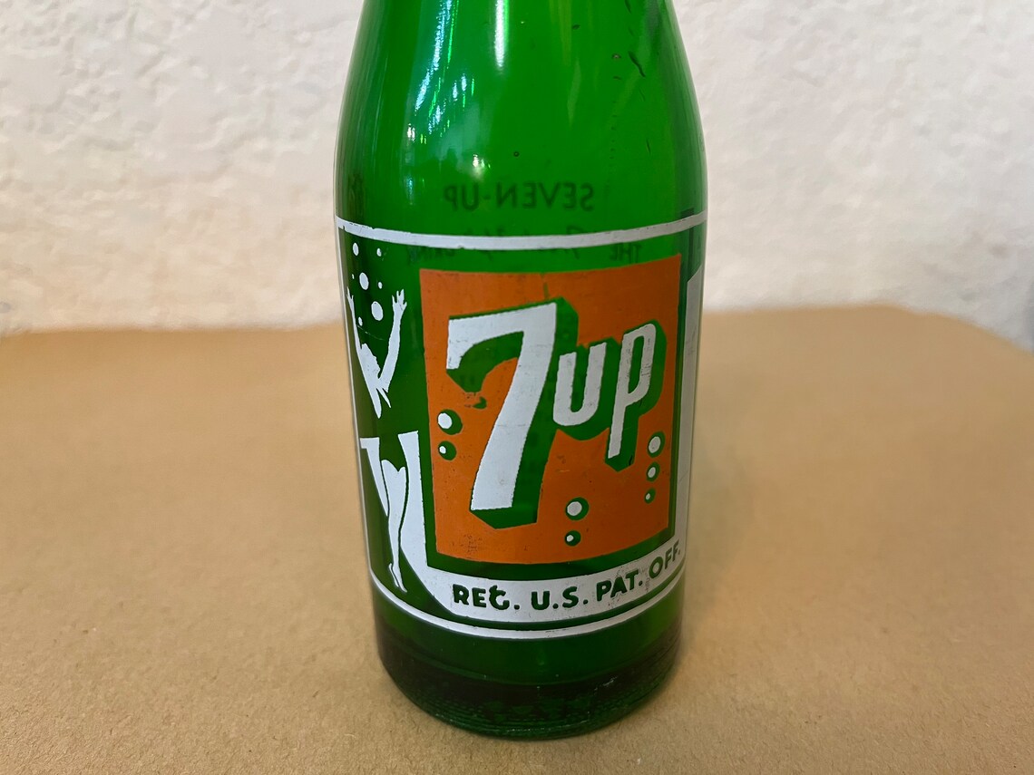 Vintage Bubble Girl 7up Bottle Etsy