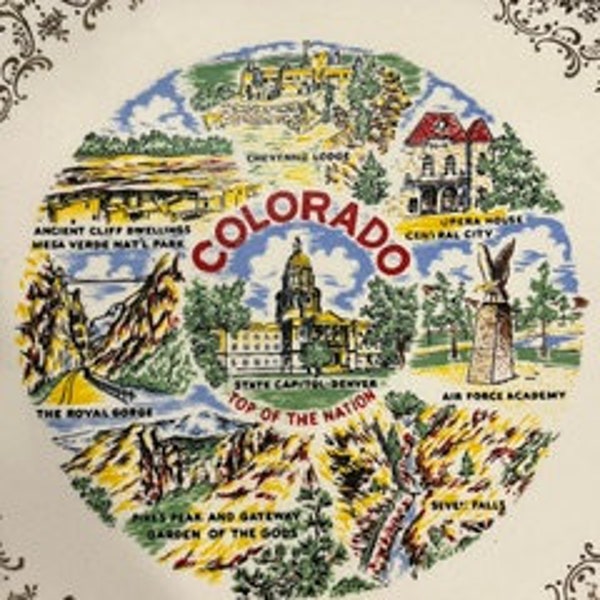 Vintage Souvenir State Plates - Mountain States