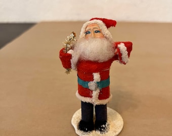 Santa  Papermache Santa  Vintage Handcrafted Hand Painted Papermache Santa Claus  Handmade Hand Painted And Aged Signed And Dated