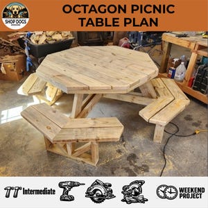Octagon Picnic Table Plans – DIY Lumber Cut List, Step-by-Step Directions