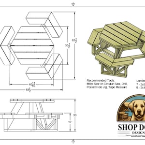 Hexagon Picnic Table Plans – DIY 6-person Outdoor Furniture (digital ...
