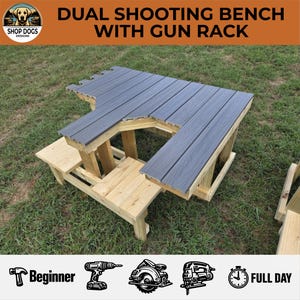 Dual Shooting Bench with Gun Rack DIY Digital Plans