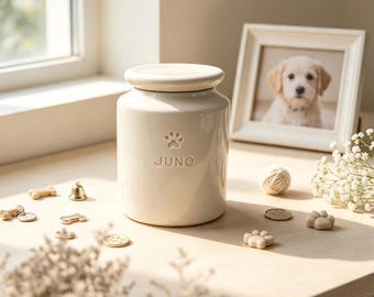 Keramische gedenkurn voor huisdieren | Gepersonaliseerde handgemaakte asbak voor honden en katten