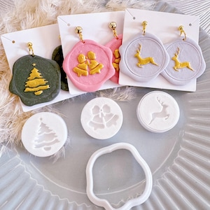4pcs Christmas Wax Seals Clay Cutter | Christmas tree pendant Clay Cutter | Christmas Clay Cutter | Fall Clay Cutters | Clay Earring Cutters