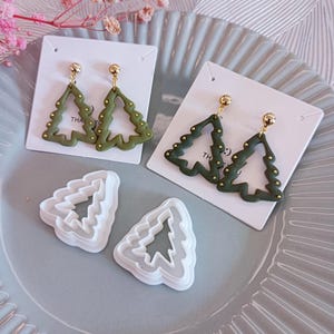 2pcs Christmas tree Clay Cutter | Christmas tree pendant Clay Cutter | Christmas Clay Cutter | Fall Clay Cutters | Clay Earring Cutters