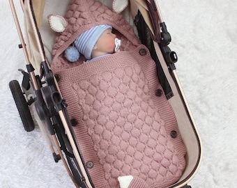 Knitted Baby Sleeping Bag with Tail Swaddle Wrap for Newborn Toddler Baby Essential Blanket Baby Gift