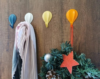 Balloon Wall Hook Hanger Coat Hooks Colorful Hook Clothes Towel Mask Hanger Self-adhesive Bathroom Kitchen Hook - 4 pcs/ 8pcs