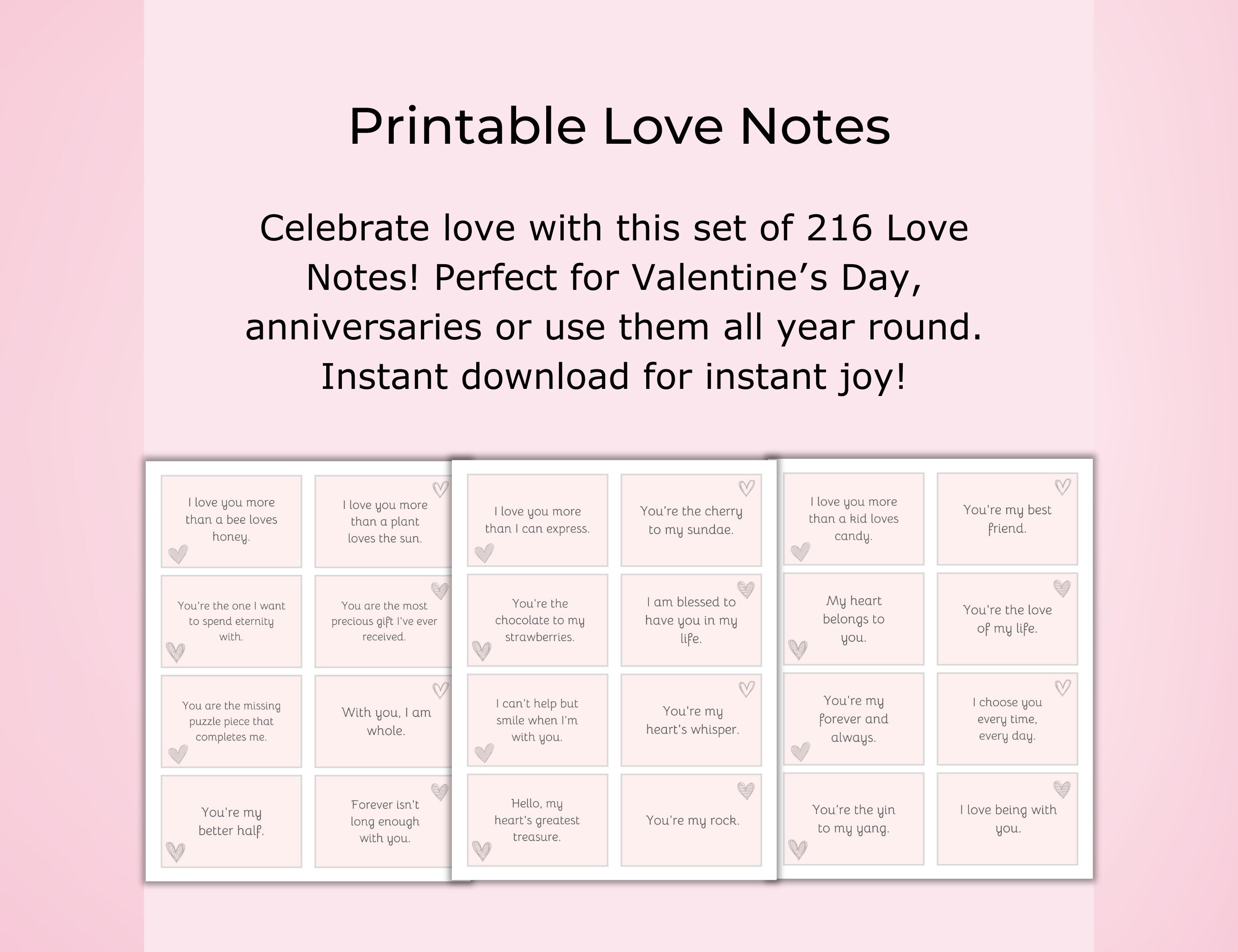 Printable Love Notes Etsy Printable Love Notes Etsy