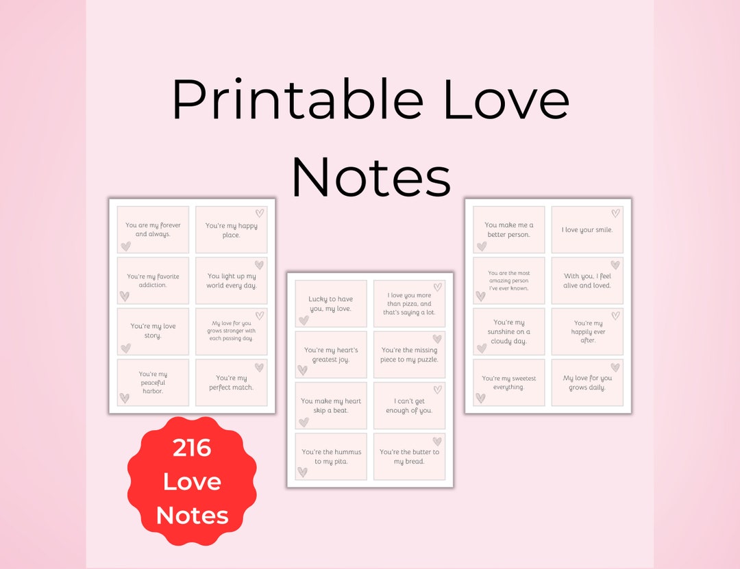 Printable Love Notes Etsy Printable Love Notes Etsy