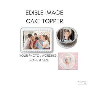 Edible Image cake topper  | Photo Custom Cake Topper | Personalised cake topper | Birthday cake Toppers | sheet cake