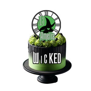 Wicked | Décoration de gâteau musicale | Décoration de gâteau personnalisée | Décoration de gâteau d'anniversaire | Nom et âge personnalisés | 2 | Version numérique disponible