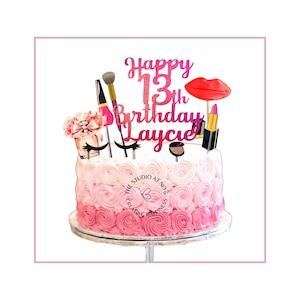 Make Up Cake Topper | Teenager Cake Topper, Birthday, Women&#39;s Cake |  Girl’s Birthday | Personalised