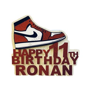 Trainer Cake Topper | Custom Cake Topper | Birthday Cake Topper | Personalised name, age & colour | sport |