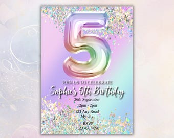 5th Birthday Party Invitation Template