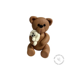 Teddy Bear Cake Topper | Edible Cake Topper | Fondant Cake topper | Kids Birthday Cake Decor | Baby Shower Cake Topper