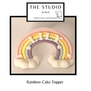 Rainbow Cake Topper | CAKE DECORATING  | Personalise with name | Edible Fondant Topper | Birthday Cake